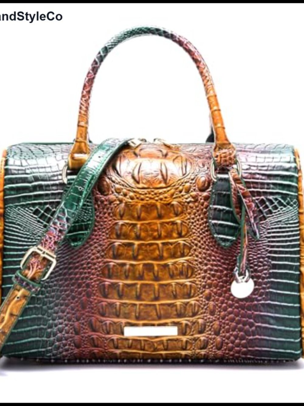 Vegan Leather Crocodile Embossed Satchel Handbag Top Handle Purse